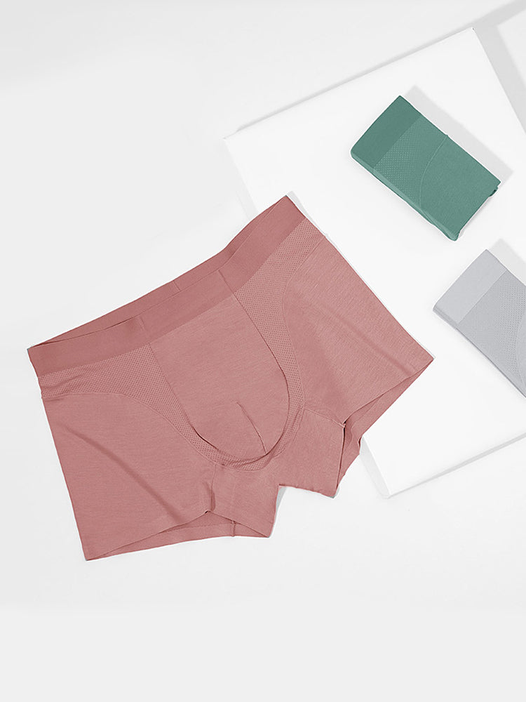 3 Pack Men's 3D Pouch Seamless Modal Trunks | dmunderwear detail image 11