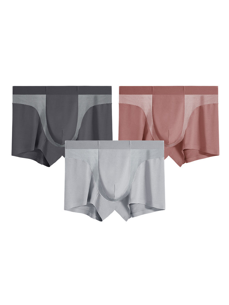 3 Pack Men's 3D Pouch Seamless Modal Trunks | dmunderwear detail image 14