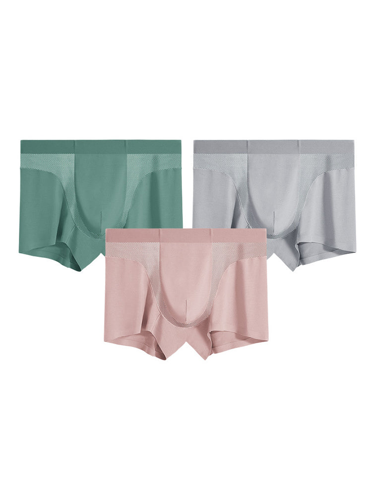 3 Pack Men's 3D Pouch Seamless Modal Trunks | dmunderwear detail image 16