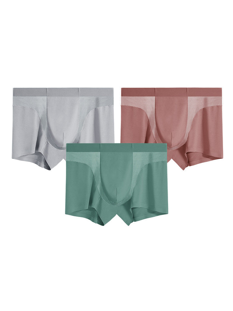3 Pack Men's 3D Pouch Seamless Modal Trunks | dmunderwear detail image 2