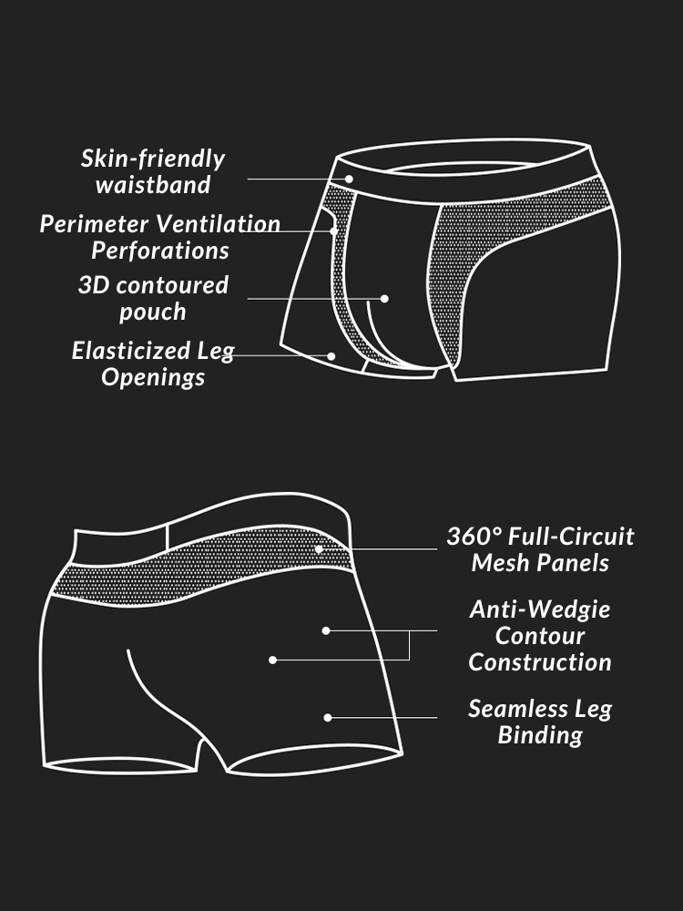 3 Pack Men's 3D Pouch Seamless Modal Trunks | dmunderwear detail image 5