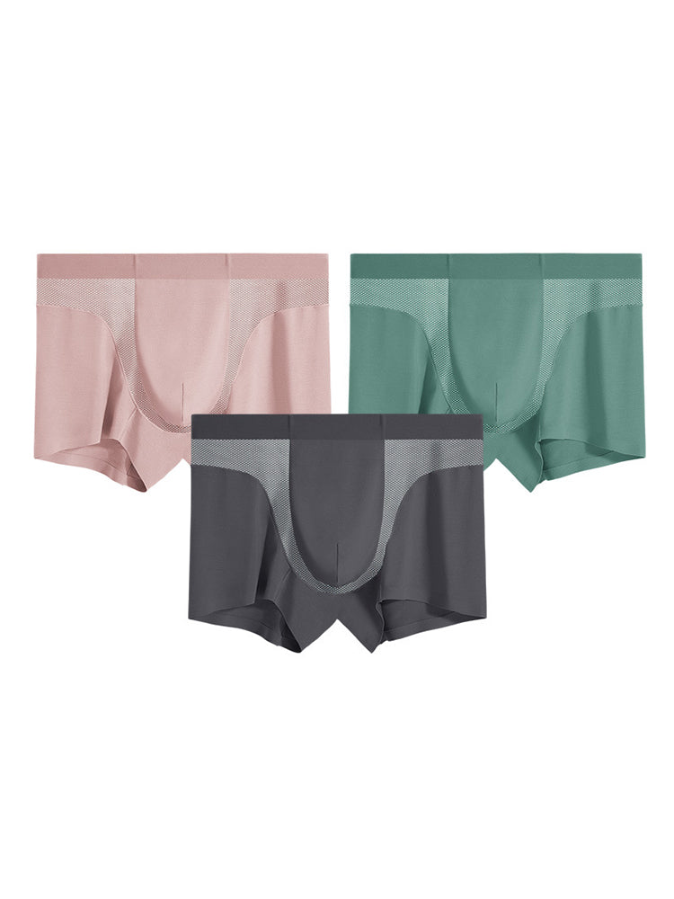 3 Pack Men's 3D Pouch Seamless Modal Trunks | dmunderwear detail image 8
