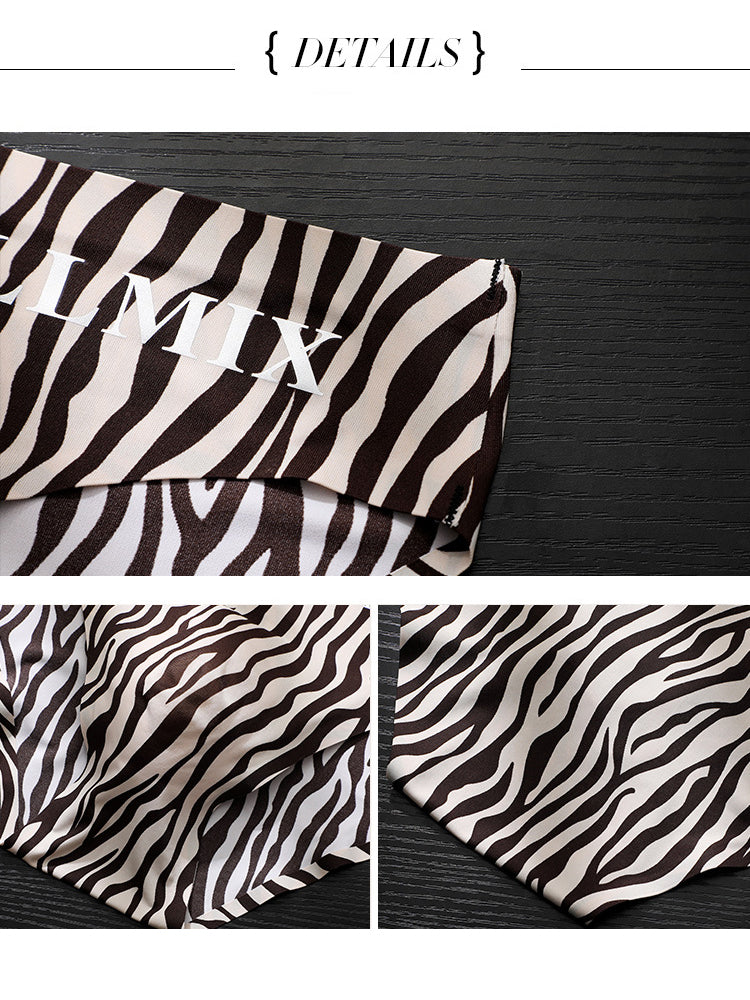 3 Pack ALLMIX Men's 3D Pouch Sexy Leopard Print Ice Silk Briefs | dmunderwear detail image 10