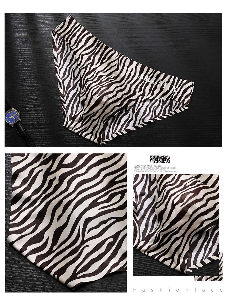 3 Pack ALLMIX Men's 3D Pouch Sexy Leopard Print Ice Silk Briefs | dmunderwear detail image 14