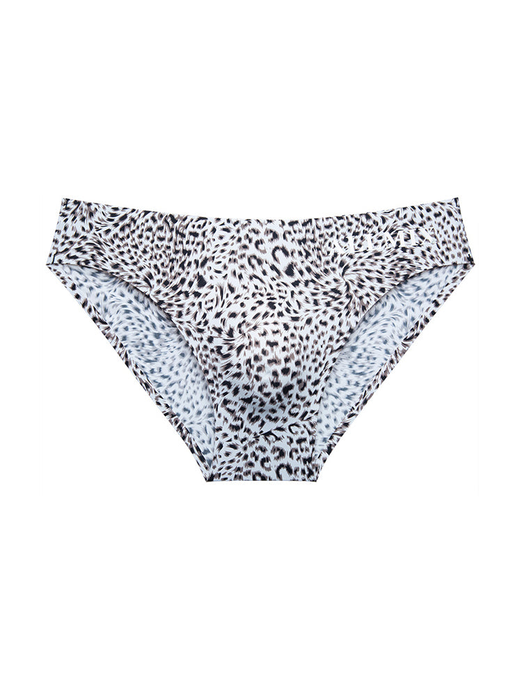 3 Pack ALLMIX Men's 3D Pouch Sexy Leopard Print Ice Silk Briefs | dmunderwear detail image 19
