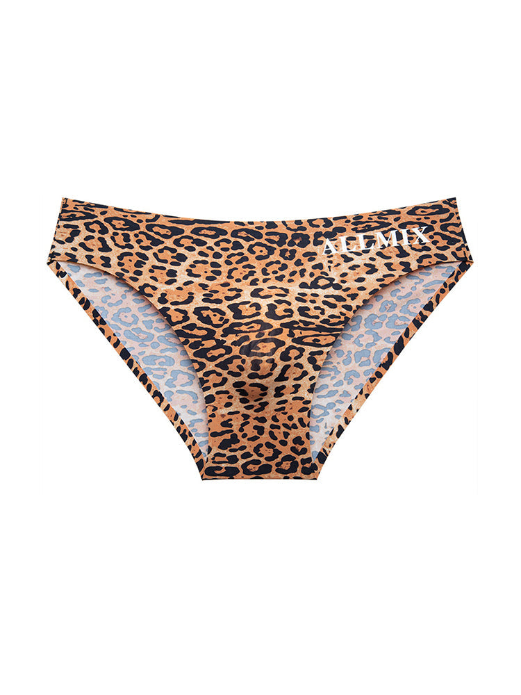 3 Pack ALLMIX Men's 3D Pouch Sexy Leopard Print Ice Silk Briefs | dmunderwear detail image 20