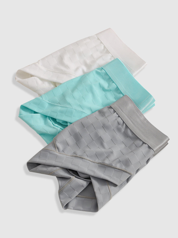 3 Pack Men's Cooling Silktech Briefs - U-Pouch Design & Checkered Antibacterial Lining | dmunderwear detail image 14
