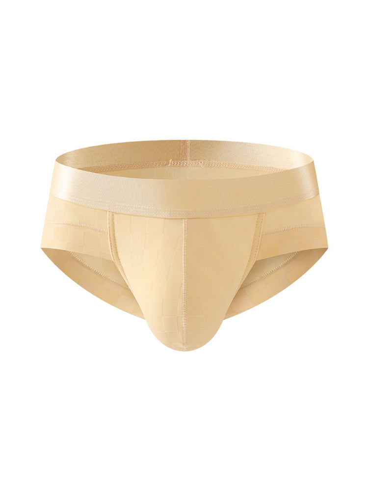 3 Pack Men's Cooling Silktech Briefs - U-Pouch Design & Checkered Antibacterial Lining | dmunderwear detail image 16