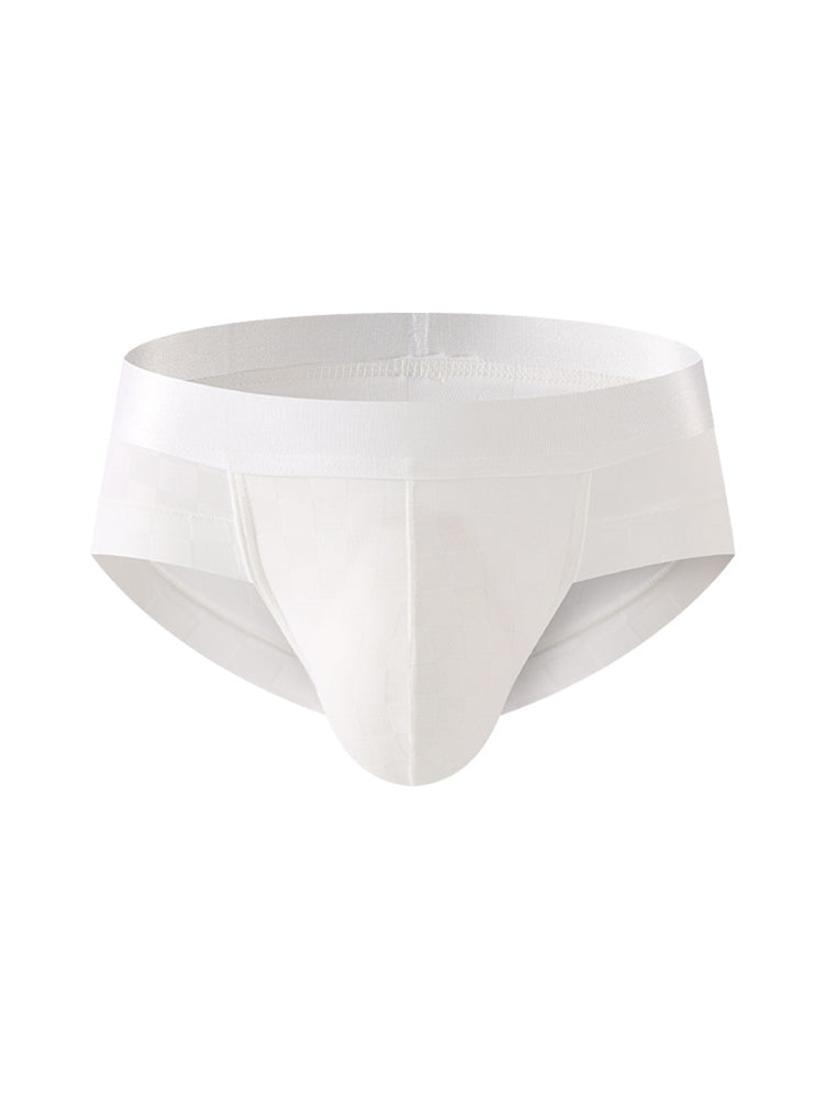 3 Pack Men's Cooling Silktech Briefs - U-Pouch Design & Checkered Antibacterial Lining | dmunderwear detail image 18