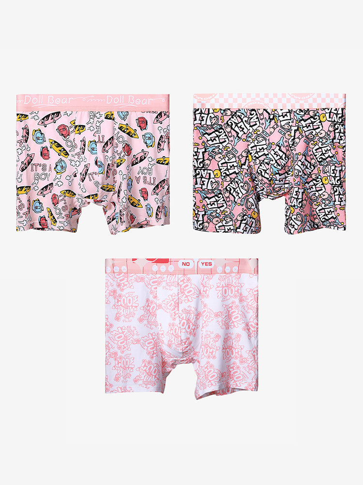 3 Pack Men's Anti-Chafing Stay-Put Fit Bold Prints Skin-Friendly Premium Cotton Boxers Briefs | dmunderwear detail image 10
