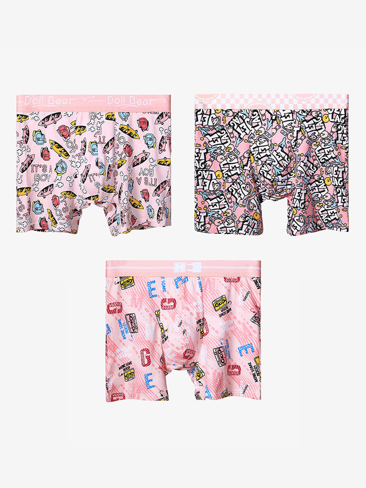 3 Pack Men's Anti-Chafing Stay-Put Fit Bold Prints Skin-Friendly Premium Cotton Boxers Briefs | dmunderwear detail image 2