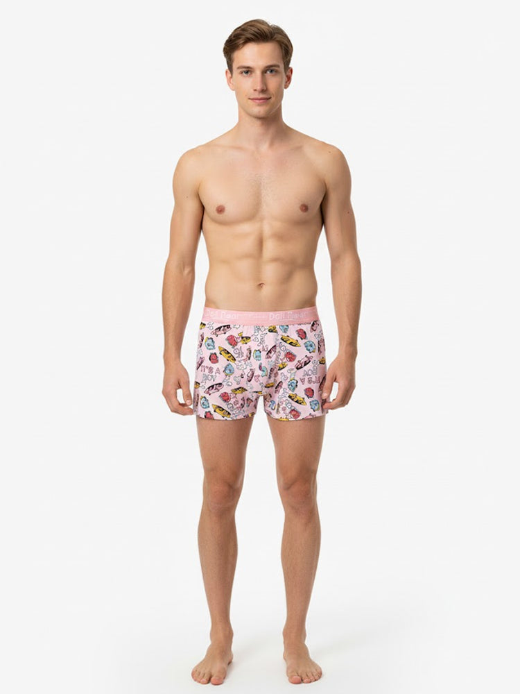 3 Pack Men's Anti-Chafing Stay-Put Fit Bold Prints Skin-Friendly Premium Cotton Boxers Briefs | dmunderwear detail image 5