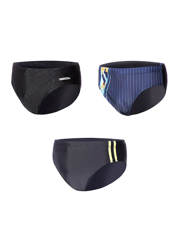 3 Pack Men's Anti-Chafing Stretch Fit Moisture Wicking Lining Swim Briefs | dmunderwear detail image 2