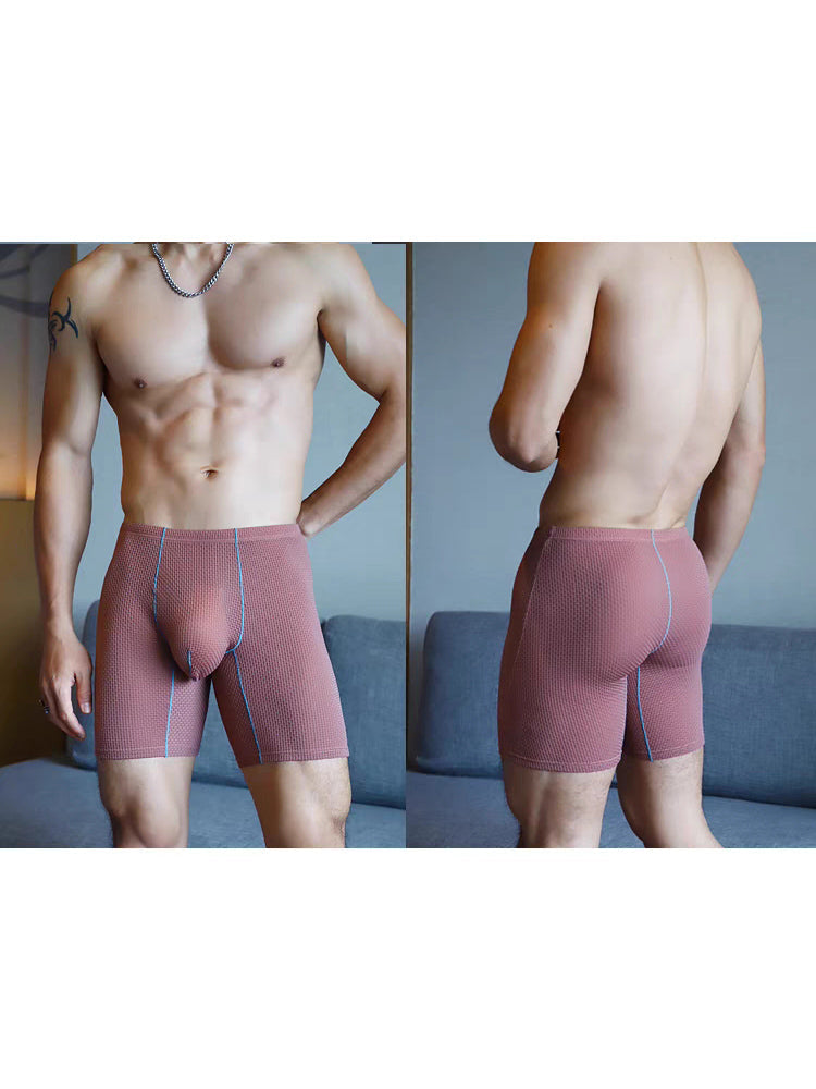 3 Pack Men's Anti-chafing Waffle Boxer Briefs | dmunderwear detail image 11