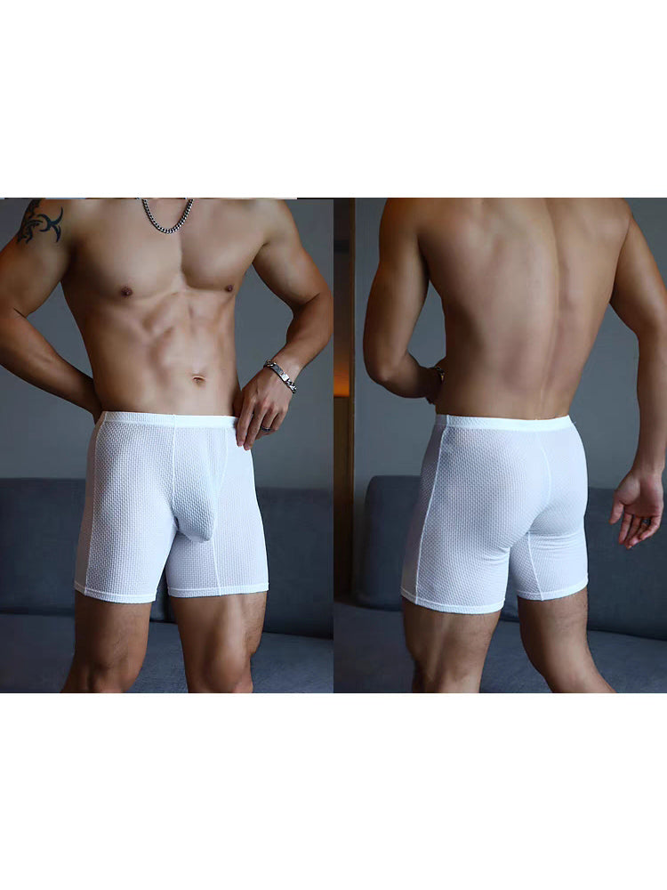3 Pack Men's Anti-chafing Waffle Boxer Briefs | dmunderwear detail image 12