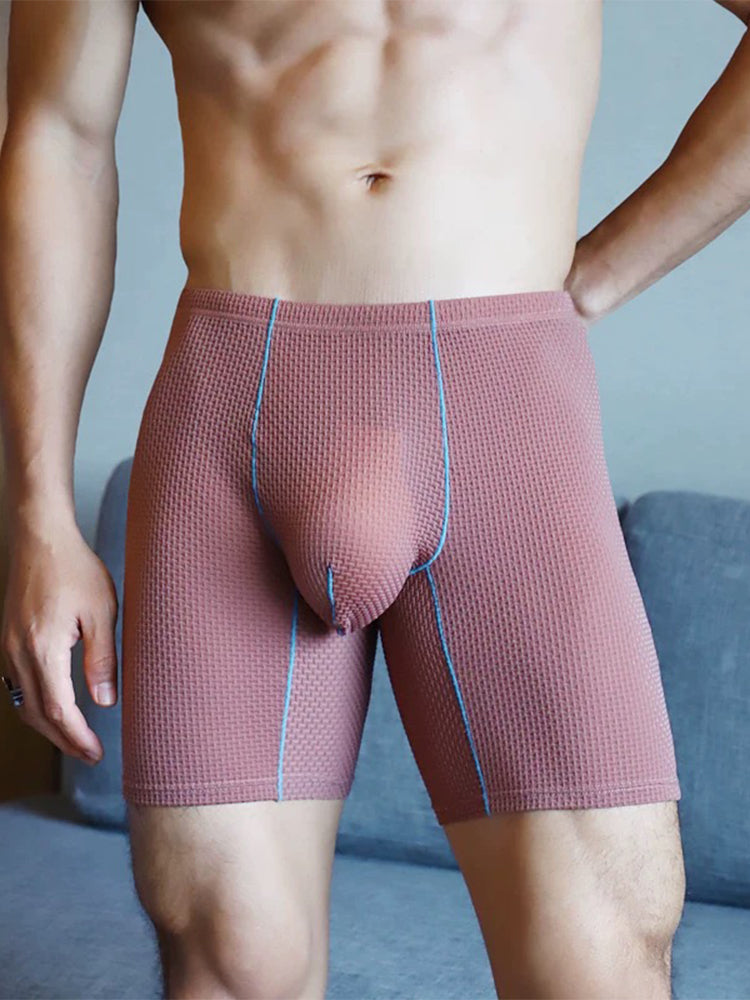 3 Pack Men's Anti-chafing Waffle Boxer Briefs | dmunderwear detail image 17
