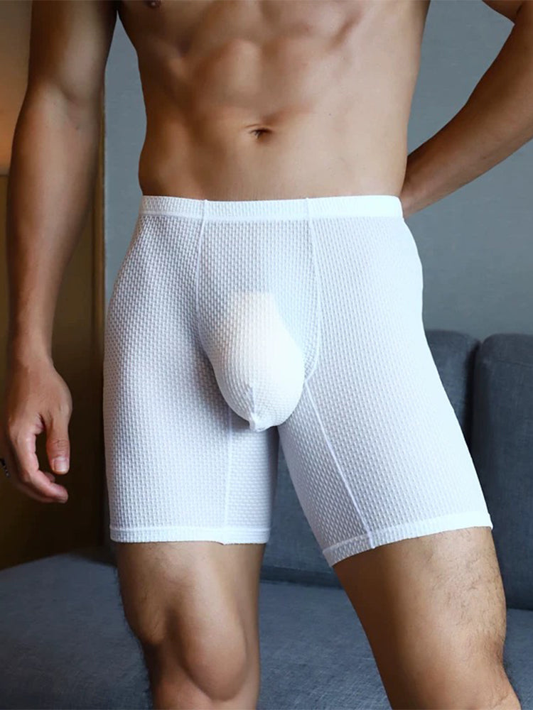 3 Pack Men's Anti-chafing Waffle Boxer Briefs | dmunderwear detail image 18