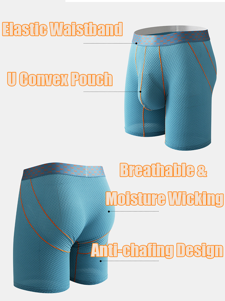 3 Pack Men's Anti-chafing Waffle Boxer Briefs | dmunderwear detail image 5