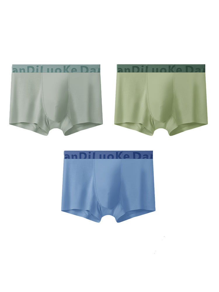 3 Pack Men's Antibacterial Seamless Boxer Briefs | dmunderwear detail image 2