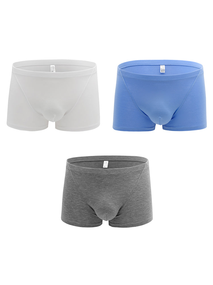 3-pack Men's Bamboo Fiber U-pouch Boxer Briefs | dmunderwear detail image 12