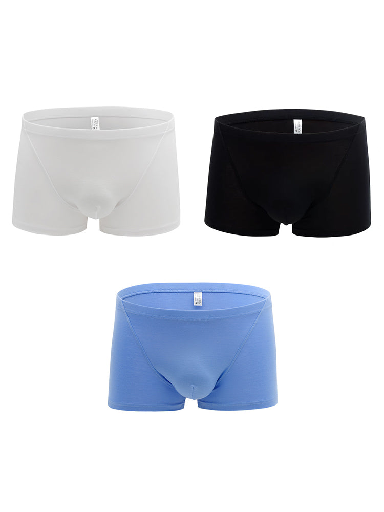 3-pack Men's Bamboo Fiber U-pouch Boxer Briefs | dmunderwear detail image 2