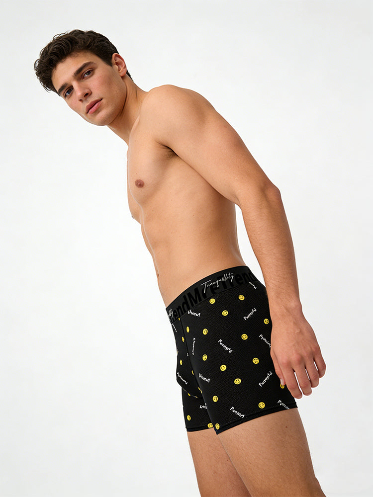 3 Pack Men's Bold Prints Antibacterial Cooling Touch All-Season Boxer Briefs | dmunderwear detail image 3