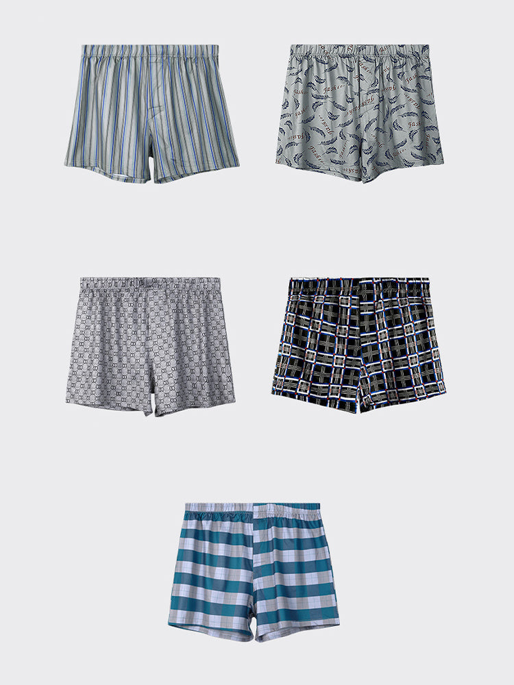 3 Pack Men's Breathable Anti-Chafing Comfy Waistband Mid-Rise Boxer Shorts | dmunderwear detail image 11