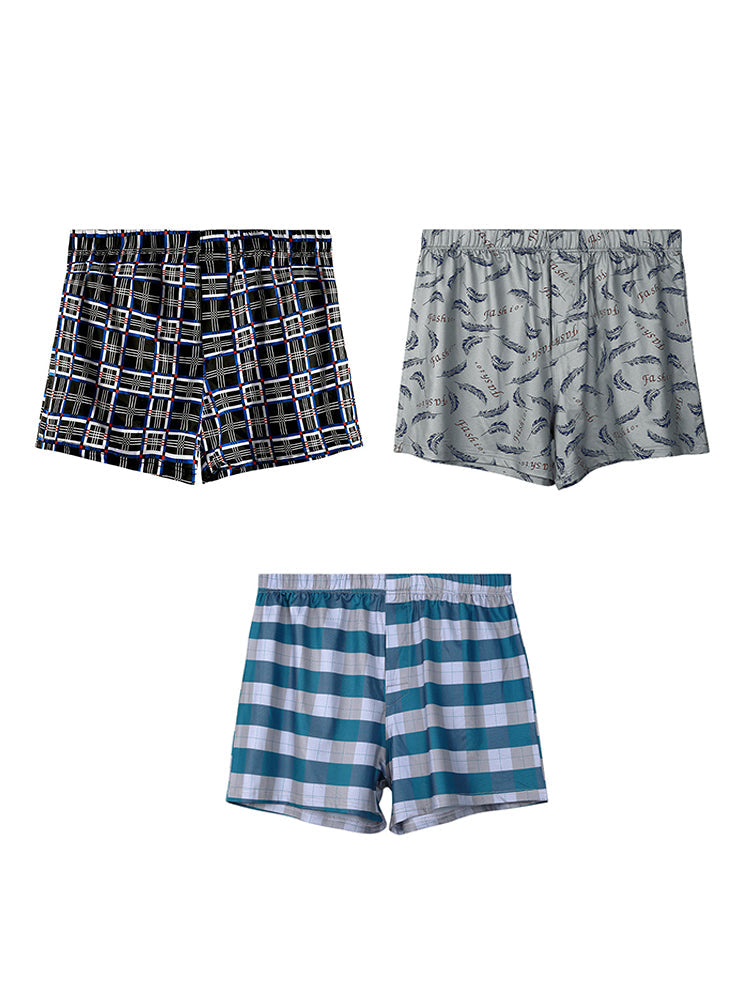 3 Pack Men's Breathable Anti-Chafing Comfy Waistband Mid-Rise Boxer Shorts | dmunderwear detail image 12