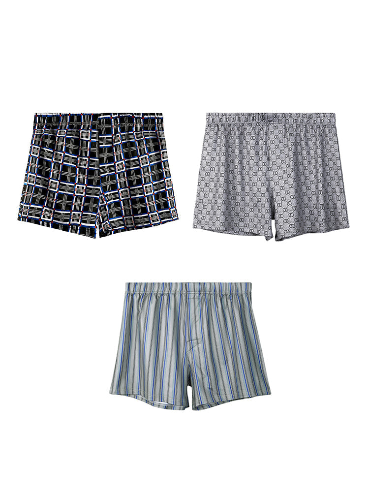 3 Pack Men's Breathable Anti-Chafing Comfy Waistband Mid-Rise Boxer Shorts | dmunderwear detail image 16
