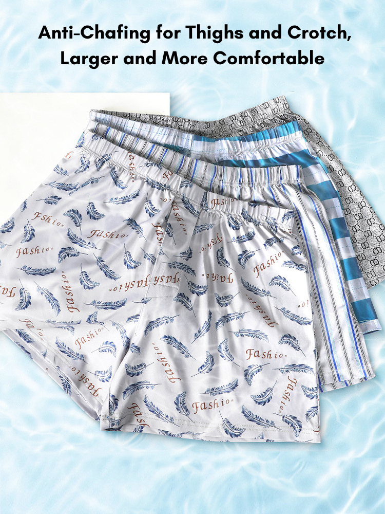 3 Pack Men's Breathable Anti-Chafing Comfy Waistband Mid-Rise Boxer Shorts | dmunderwear detail image 4
