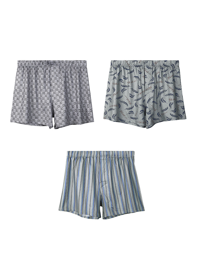3 Pack Men's Breathable Anti-Chafing Comfy Waistband Mid-Rise Boxer Shorts | dmunderwear detail image 7
