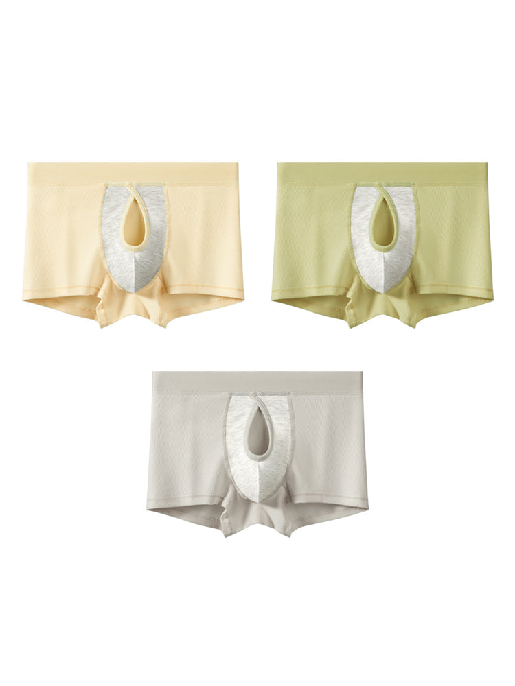 3 Pack Men's Breathable Comfort Double-Sided Access Soft Cotton Trunks | dmunderwear detail image 14