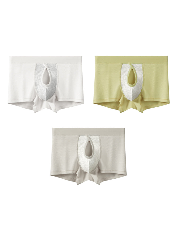 3 Pack Men's Breathable Comfort Double-Sided Access Soft Cotton Trunks | dmunderwear detail image 20