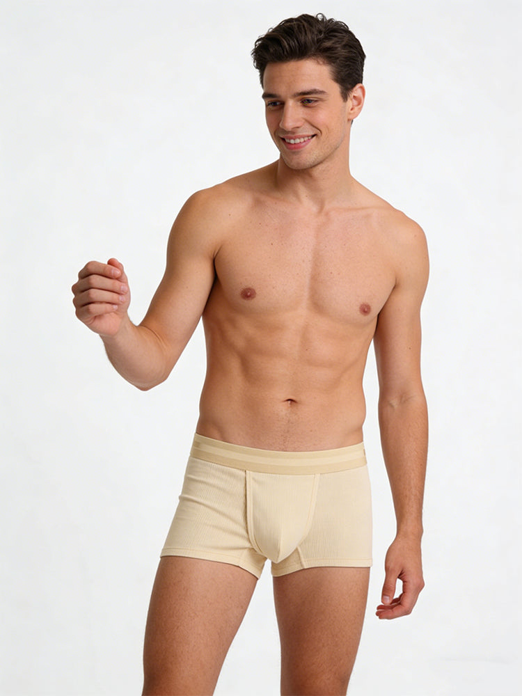 3 Pack Men's Breathable Comfort Double-Sided Access Soft Cotton Trunks | dmunderwear detail image 3