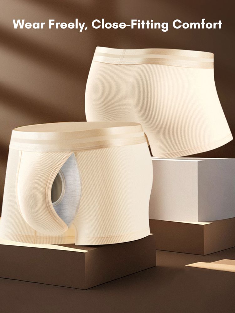 3 Pack Men's Breathable Comfort Double-Sided Access Soft Cotton Trunks | dmunderwear detail image 5