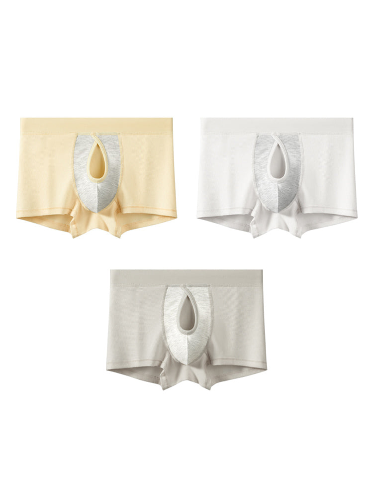 3 Pack Men's Breathable Comfort Double-Sided Access Soft Cotton Trunks | dmunderwear detail image 8