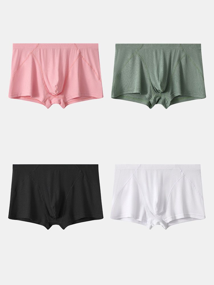 3 Pack Men's Breathable Comfort U-Shaped Raised Pocket Ribbed Briefs | dmunderwear detail image 12