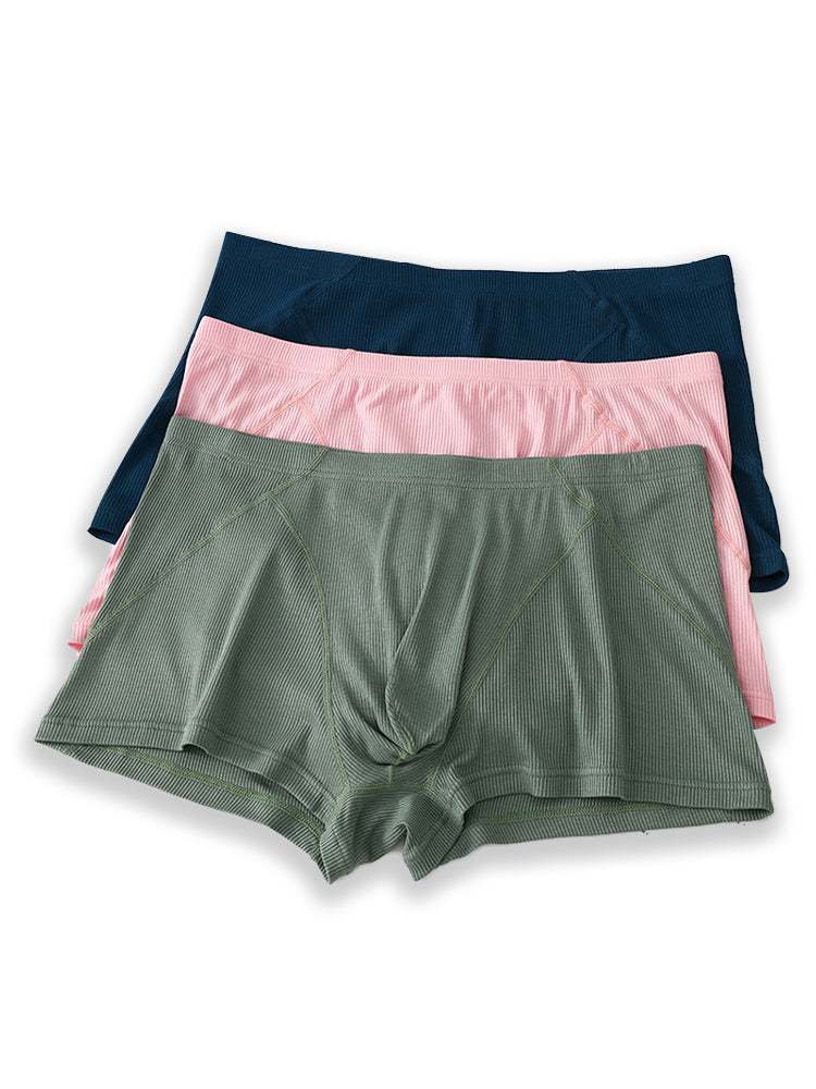 3 Pack Men's Breathable Comfort U-Shaped Raised Pocket Ribbed Briefs | dmunderwear detail image 13