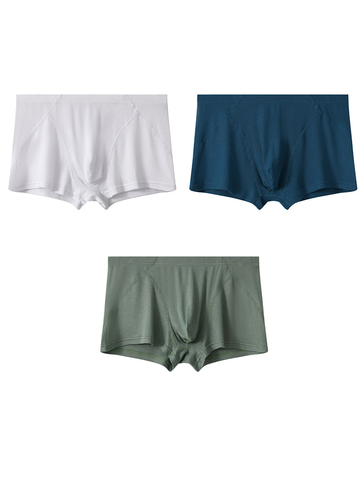 3 Pack Men's Breathable Comfort U-Shaped Raised Pocket Ribbed Briefs | dmunderwear detail image 14