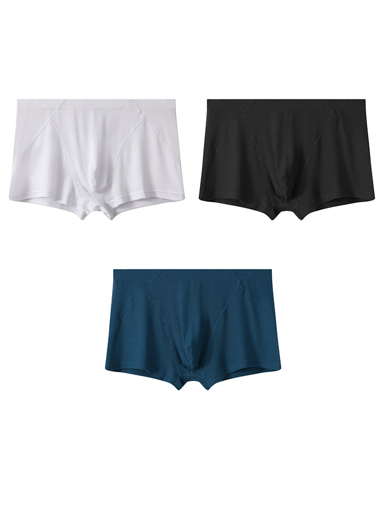 3 Pack Men's Breathable Comfort U-Shaped Raised Pocket Ribbed Briefs | dmunderwear detail image 16