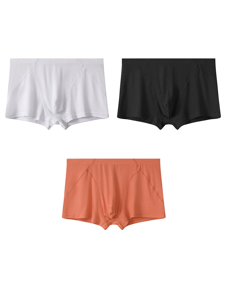 3 Pack Men's Breathable Comfort U-Shaped Raised Pocket Ribbed Briefs | dmunderwear detail image 2