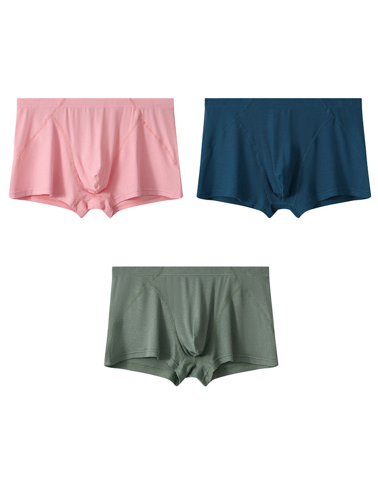 3 Pack Men's Breathable Comfort U-Shaped Raised Pocket Ribbed Briefs | dmunderwear detail image 8