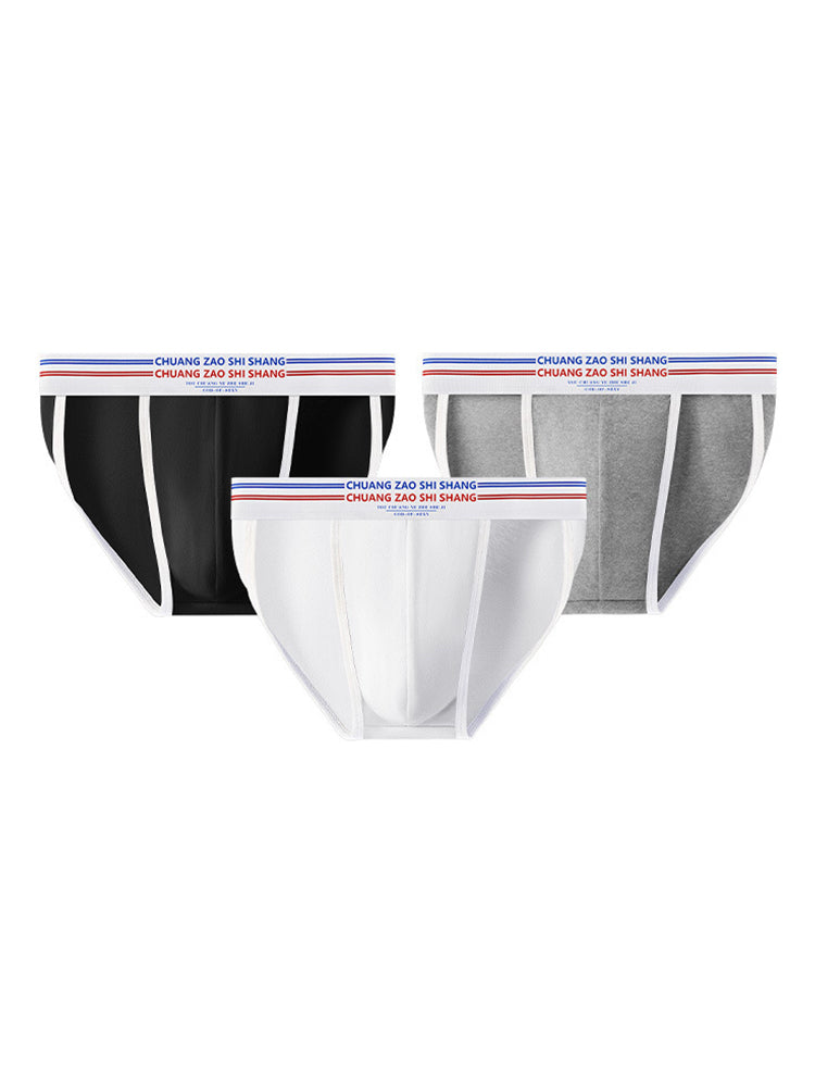 3 Pack Men's Breathable Cotton Stay-Put Fit Daily Stretch Bikini | dmunderwear detail image 13