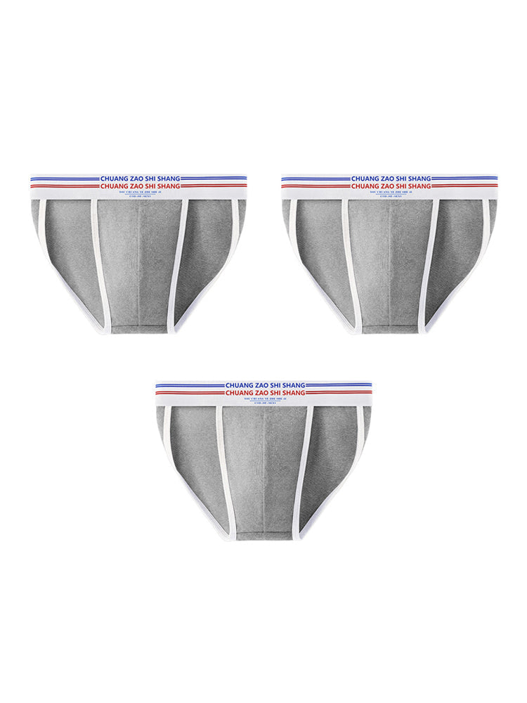 3 Pack Men's Breathable Cotton Stay-Put Fit Daily Stretch Bikini | dmunderwear detail image 18