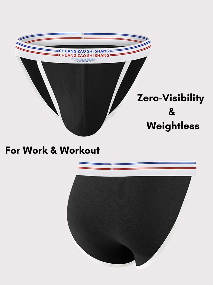 3 Pack Men's Breathable Cotton Stay-Put Fit Daily Stretch Bikini | dmunderwear detail image 4