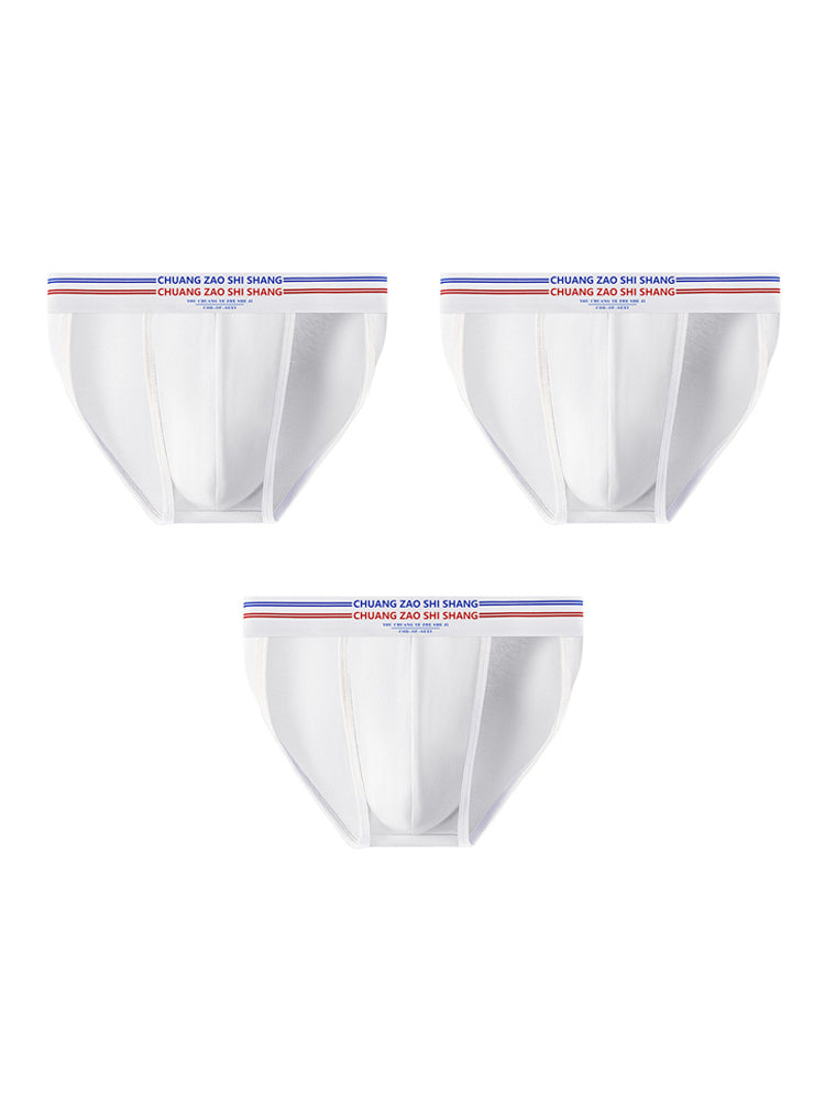 3 Pack Men's Breathable Cotton Stay-Put Fit Daily Stretch Bikini | dmunderwear detail image 8