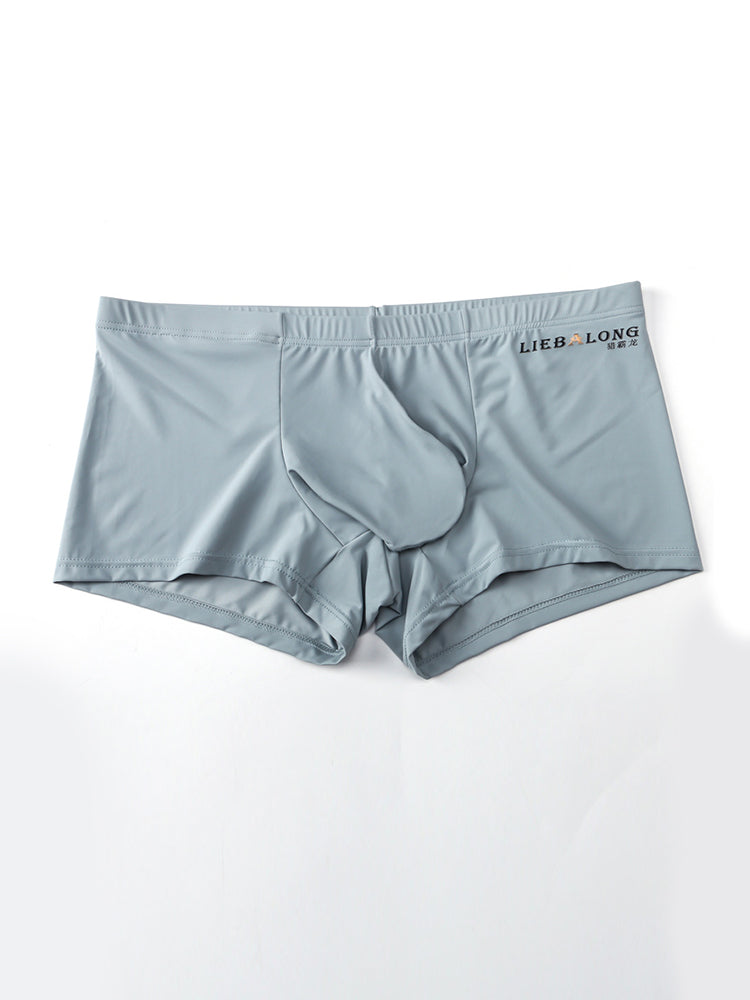 3 Pack Men's Breathable Ice Silk Double-Layered Big Pouch Sexy Boxer Briefs | dmunderwear detail image 19