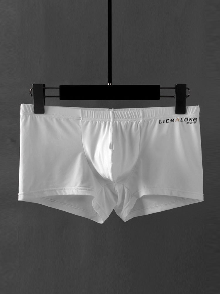 3 Pack Men's Breathable Ice Silk Double-Layered Big Pouch Sexy Boxer Briefs | dmunderwear detail image 4