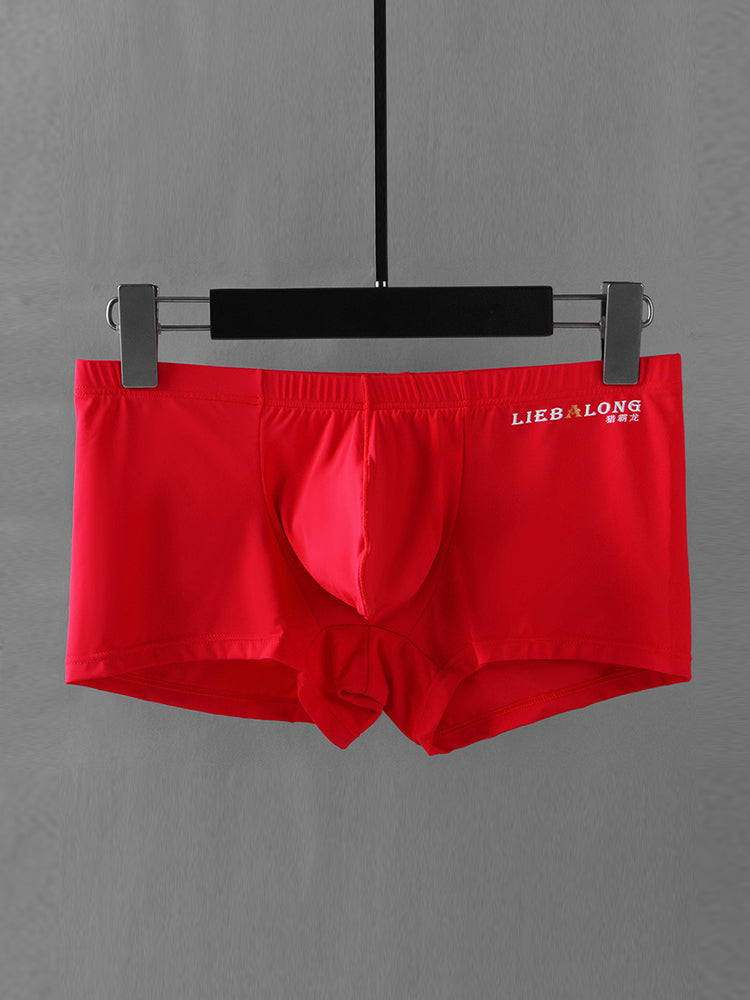 3 Pack Men's Breathable Ice Silk Double-Layered Big Pouch Sexy Boxer Briefs | dmunderwear detail image 6