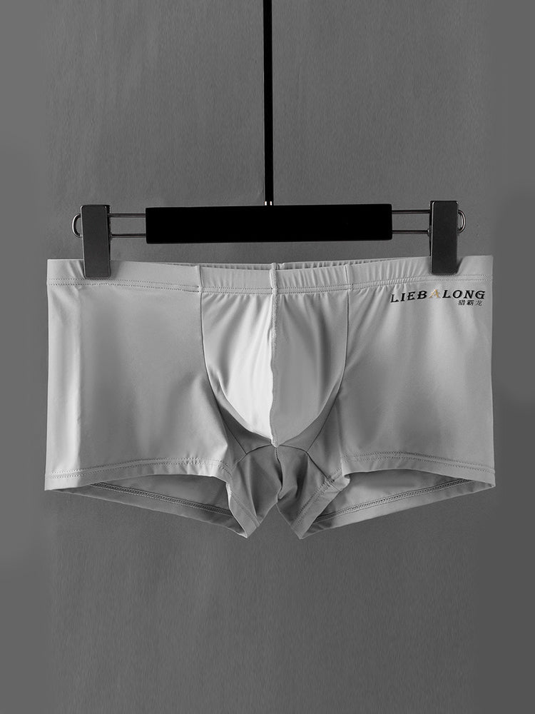 3 Pack Men's Breathable Ice Silk Double-Layered Big Pouch Sexy Boxer Briefs | dmunderwear detail image 7